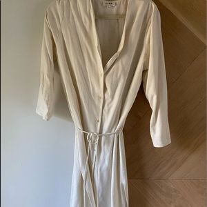 Ozma raw silk button down tie dress